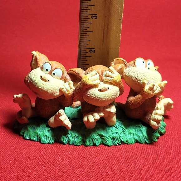 Russ Monkey Business Hear See Speak No Evil Figurine Ceramic Decor - Picture 8 of 12